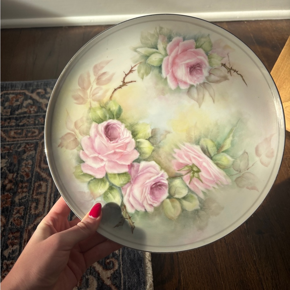 Antique hand painted plate